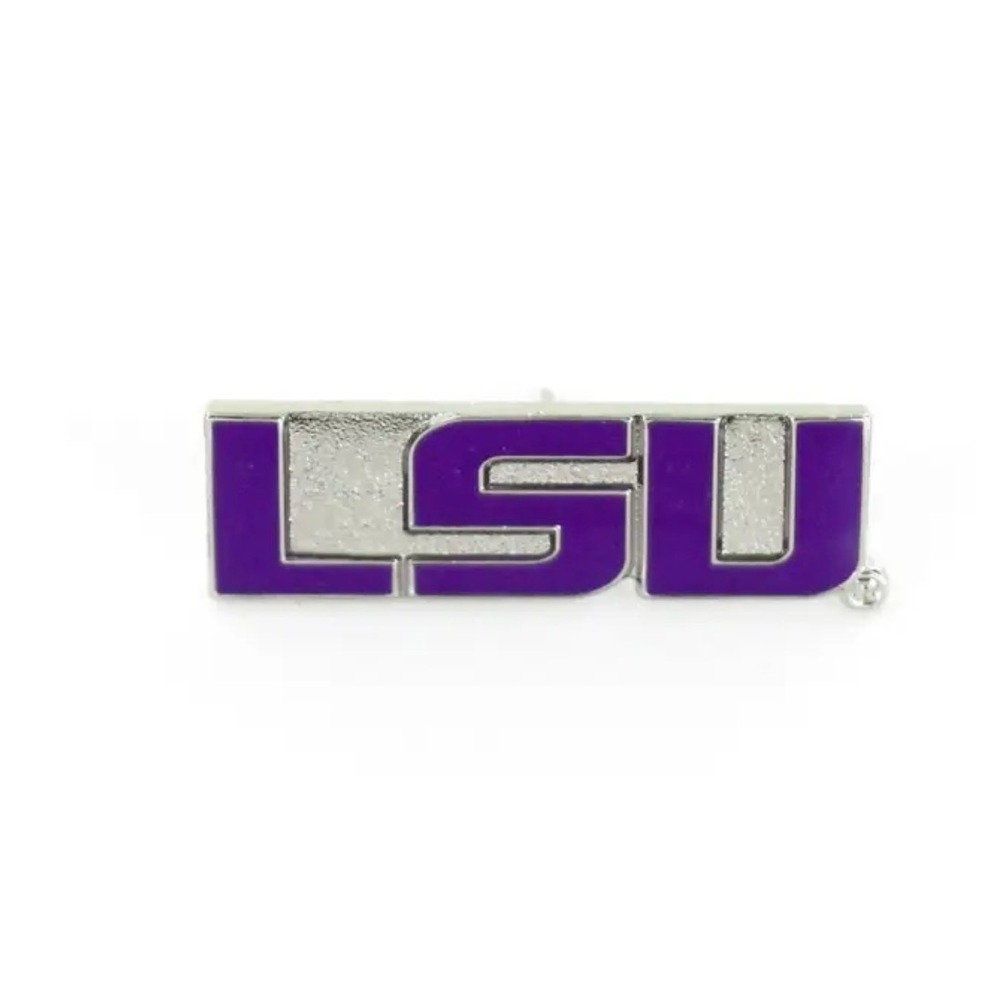 LSU Tigers Aminco Enamel Lapel Pin Purple Silver Logo /Bundle of 5 NEW